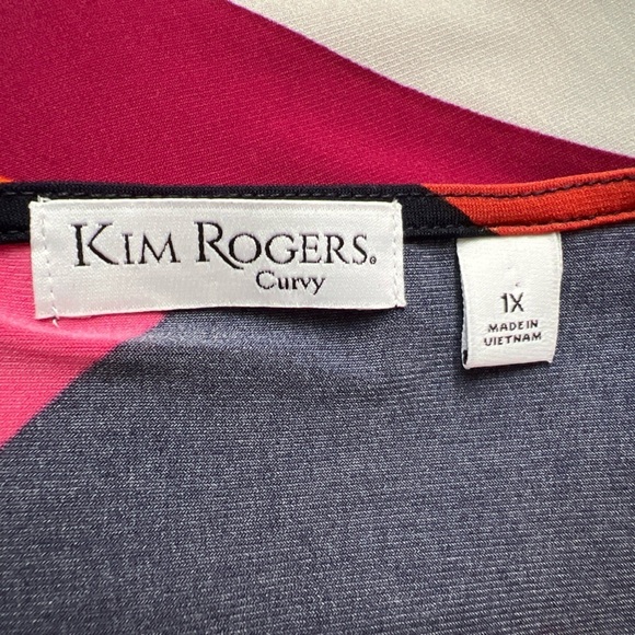 Kim‎ Rogers Curvy Diagonal Striped Sleeveless Stretch Dress - Picture 7 of 8